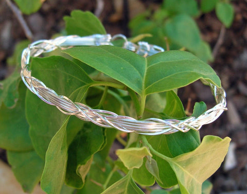 Medium Grapevine Sterling Silver Wire Wrapped Bracelet