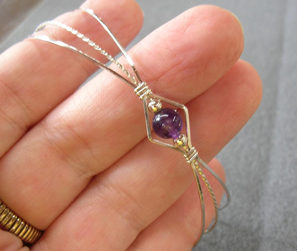 Amethyst Oval Shaped Wire Wrapped Pendant - Remedywala