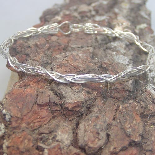 Thin Grapevine Sterling Silver Wirewrapped Bracelet