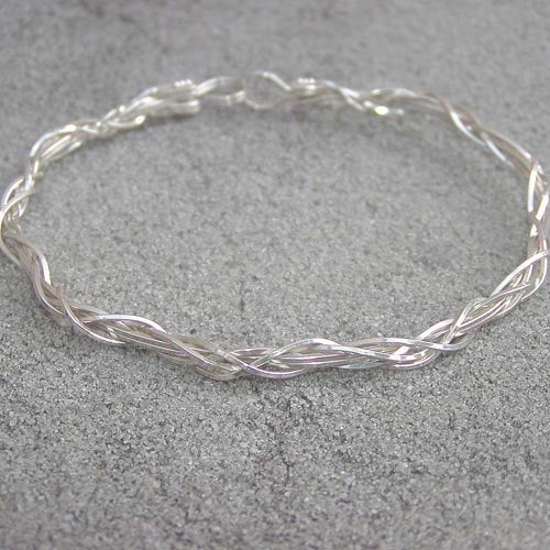 Thin Grapevine Sterling Silver Wirewrapped Bracelet