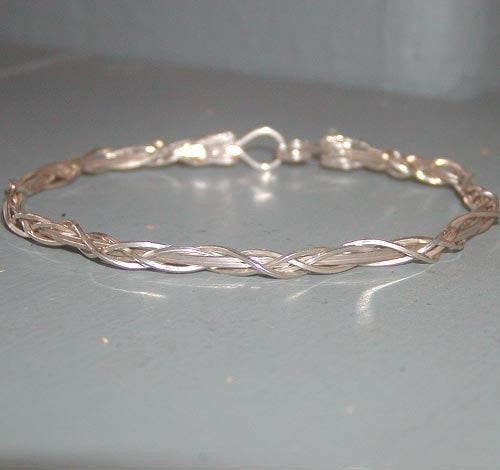 Thin Grapevine Sterling Silver Wirewrapped Bracelet