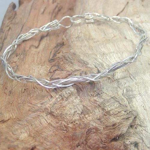 Thin Grapevine Sterling Silver Wirewrapped Bracelet