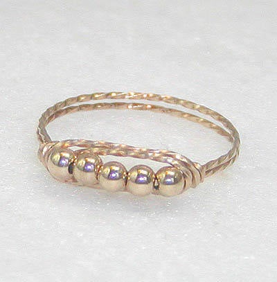 Five Little Beads 14kt Gold Filled Wirewrapped Ring