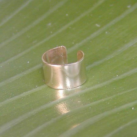 Yellow Gold Filled Wide Smooth Band Ear Cuff