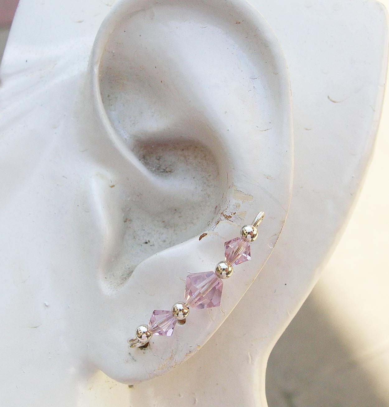 Custom Bridal Swarovksi Crystal Colored Ear Sweeps