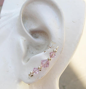 Custom Bridal Swarovksi Crystal Colored Ear Sweeps