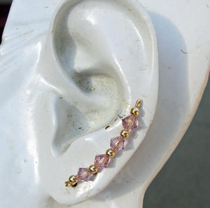 Custom Bridal Swarovksi Crystal Colored Ear Sweeps