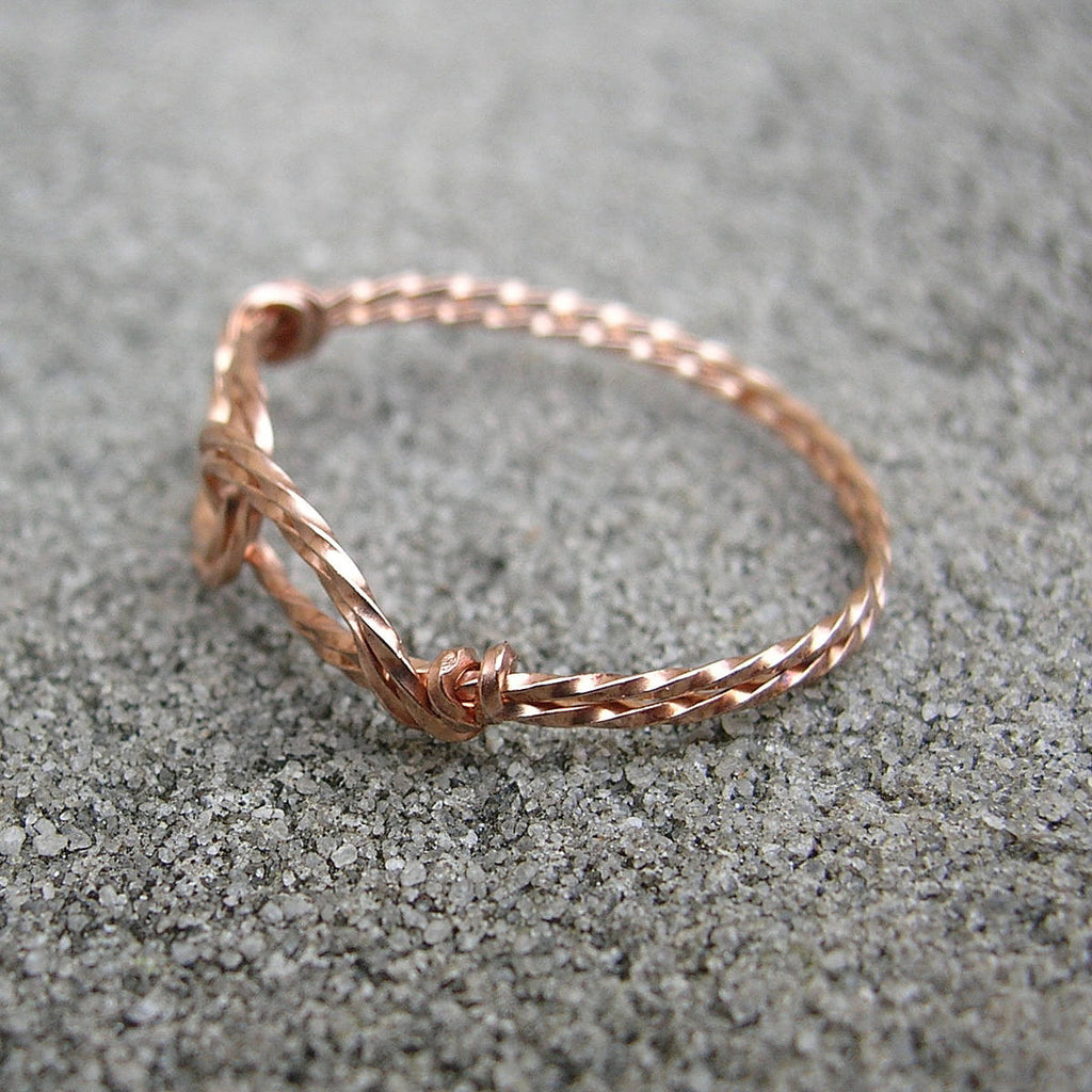 Rose Gold Over Sterling Silver Wire Swirl Toe Ring, Wire Ring