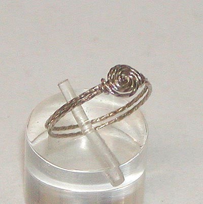 Swirled Rosette Sterling Silver Twist Wire Ring - ON SALE