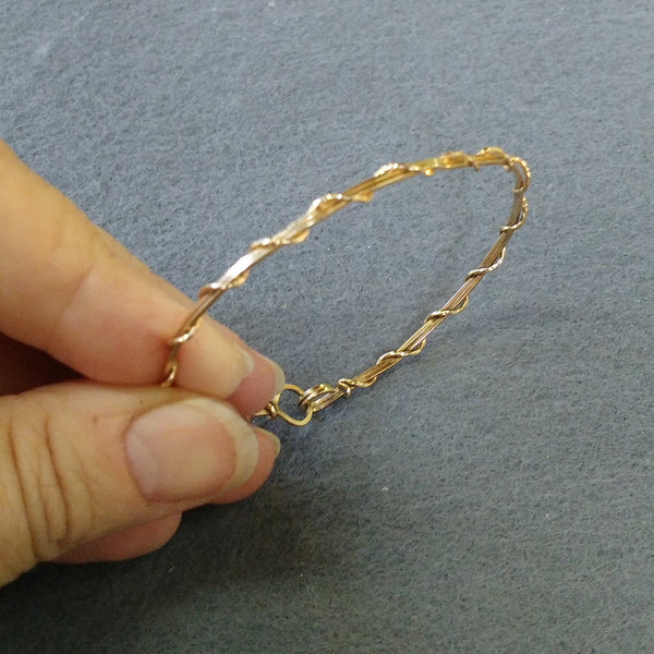 14kt Gold Filled Thin Stackable Wire Wrapped Bangle Bracelet  SSwa