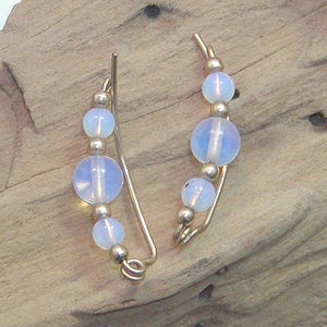 Eerie Glowing Opalite Beads Ear Sweeps - Ear Sweep 16