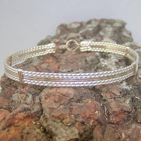 Two-Tone Sterling Silver & Gold Filled Wirewrapped Bracelet  TTSSTT