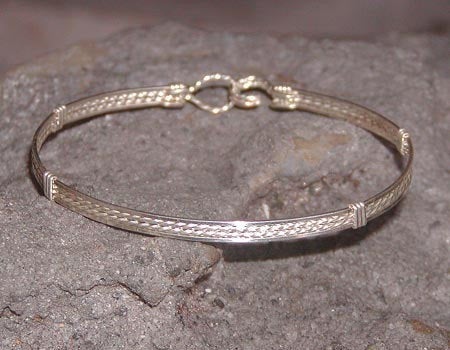 Sterling Silver 4-Strand Wire Wrapped Stackable Bracelet  STTS