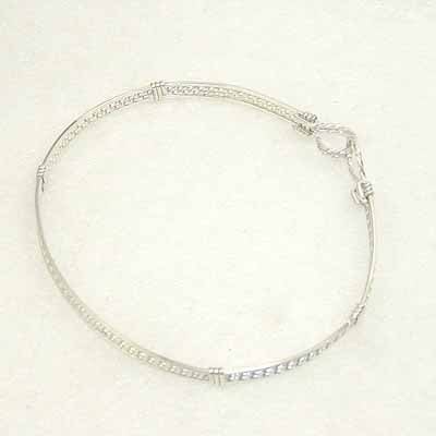 Sterling Silver 4-Strand Wire Wrapped Stackable Bracelet  STTS