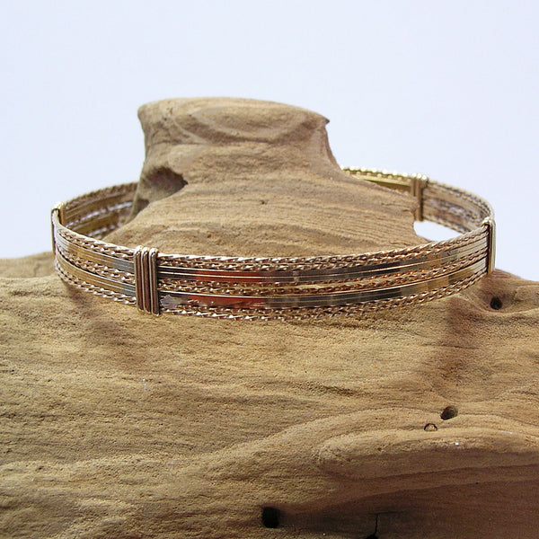 14kt Gold Filled 10-Strand Wire Wrapped Bracelet  TTSSTTSSTT