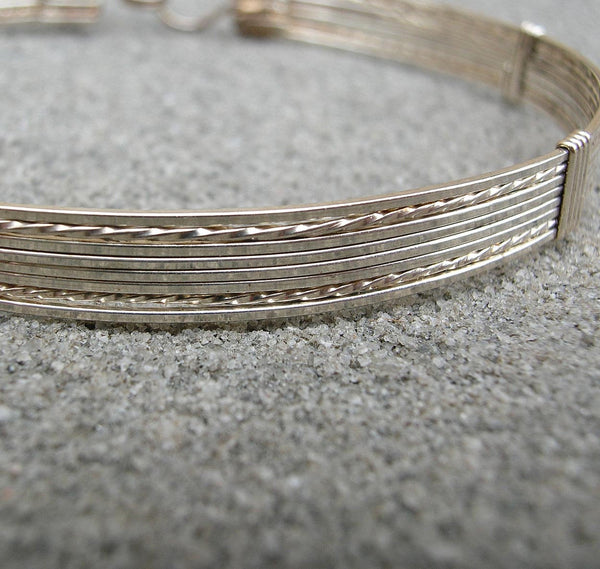 Classy Sterling Silver Wire Wrapped Stackable Bracelet  STSSSSTS