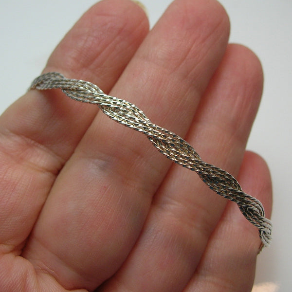 6-strand Sterling Silver Braided Twist Wire Bracelet  TTTTTT