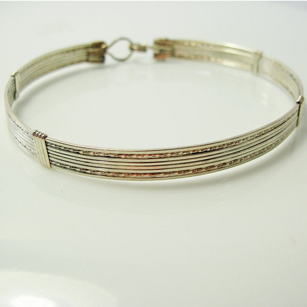 Classy Sterling Silver Wire Wrapped Stackable Bracelet  STSSSSTS