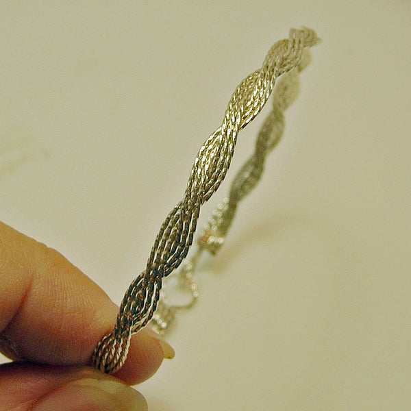 6-strand Sterling Silver Braided Twist Wire Bracelet  TTTTTT