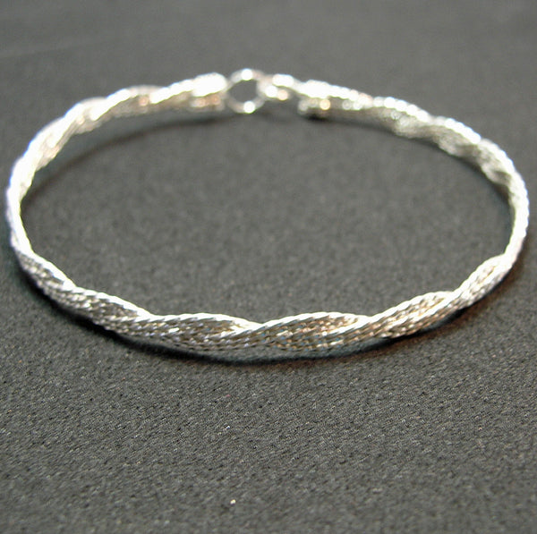 6-strand Sterling Silver Braided Twist Wire Bracelet  TTTTTT