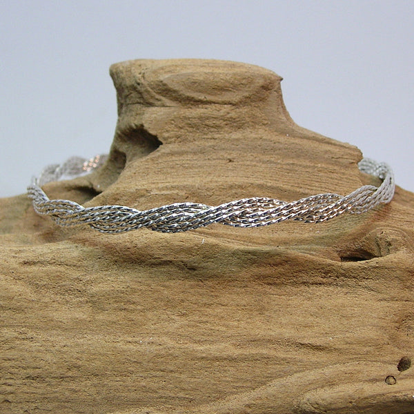 6-strand Sterling Silver Braided Twist Wire Bracelet  TTTTTT