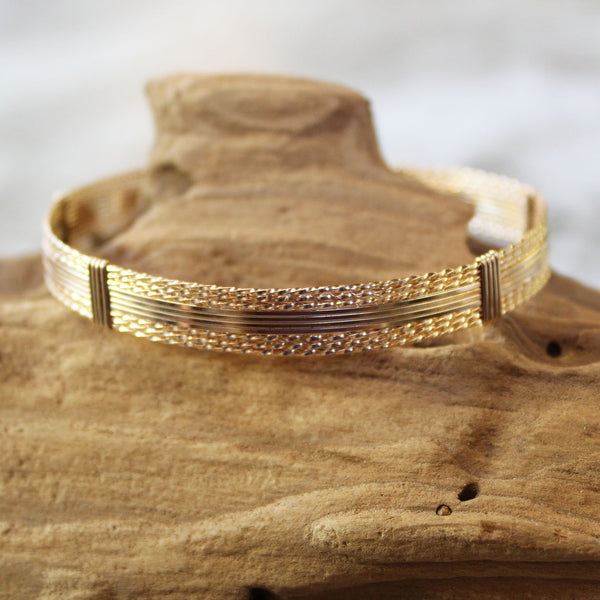 14kt Gold Filled 10-Strand Wirewrapped Stackable Bracelet  TTTSSSSTTT