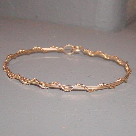 14kt Gold Filled Thin Stackable Wire Wrapped Bangle Bracelet  SSwa