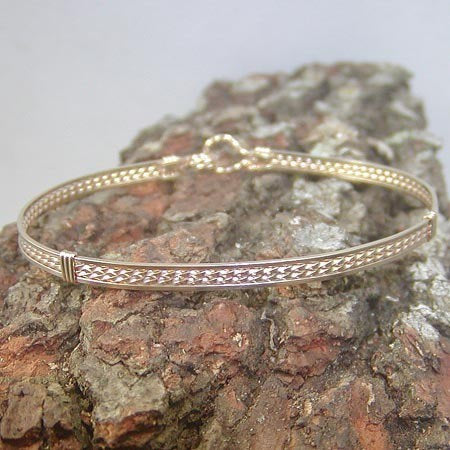 14kt Gold Filled 4-Strand Wire Wrapped Stackable Bracelet  STTS