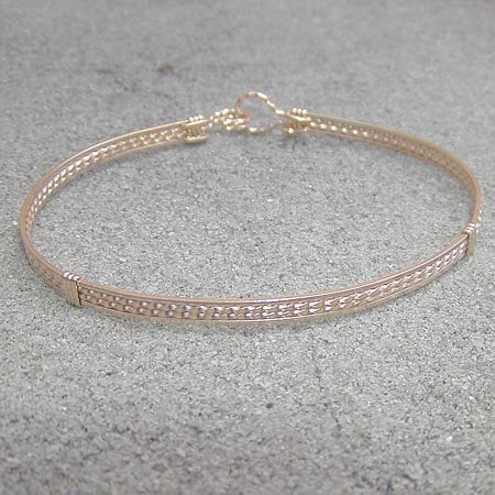 14kt Gold Filled 4-Strand Wire Wrapped Stackable Bracelet  STTS