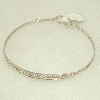 Sterling Silver Tiny Beads Wire Wrapped Stackable Bracelet