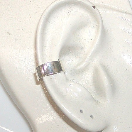 Sterling Silver Wide Smooth Band Ear Cuff