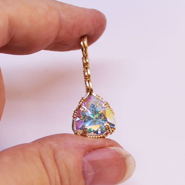 Brilliant Mercury Mist Cubic Zirconia Gold Filled Wire Wrapped Pendant