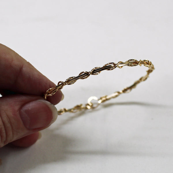 14kt Gold Filled Thin Criss-Cross Stackable Wire Wrapped Bangle Bracelet  SSxx