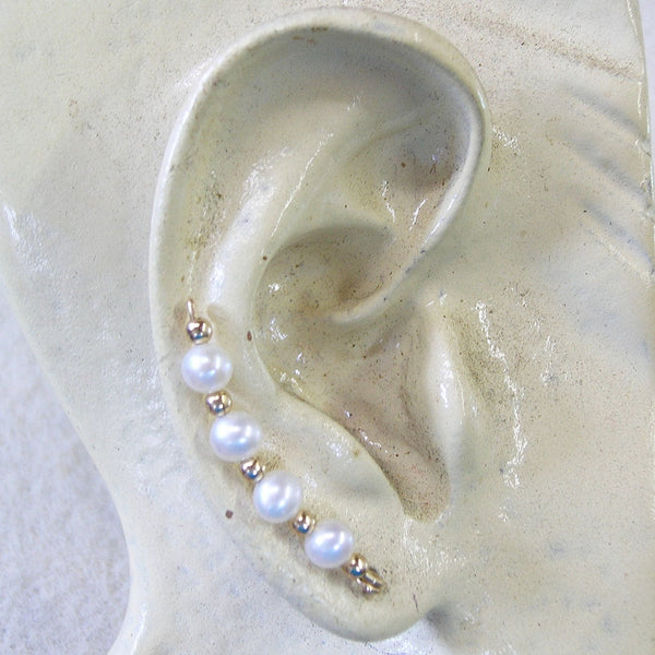 Freshwater Pearls 14kt Gold Filled Bridal Ear Climbers - Ear Sweep 13