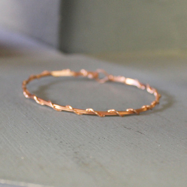 14kt Rose Gold Filled Thin Wire Wrapped Stackable Bracelet  SSwa