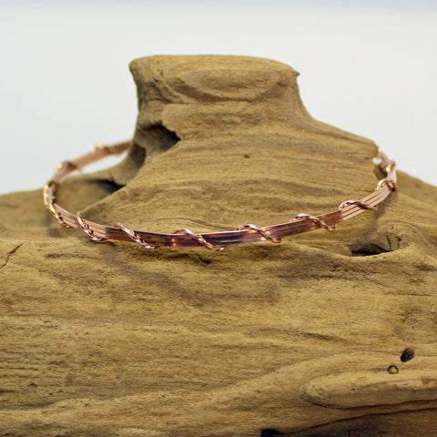 14kt Rose Pink Gold Filled Wire Wrapped Stackable Bracelet  SSSwa