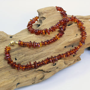 Amber Gemstone Chips Beaded Necklace