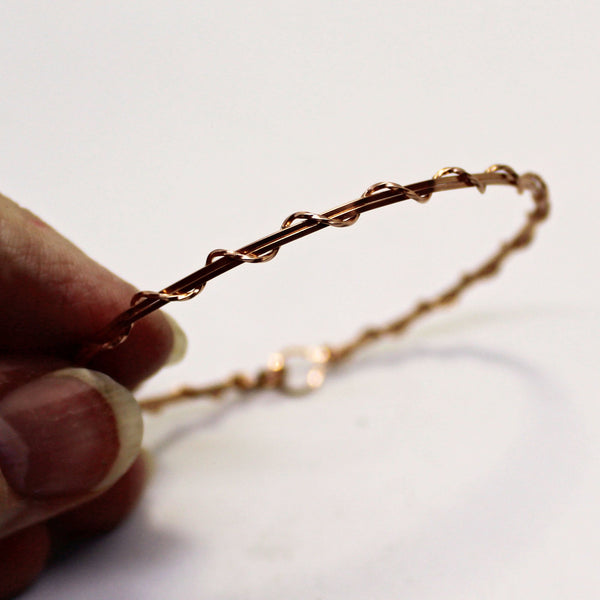 14kt Rose Gold Filled Thin Wire Wrapped Stackable Bracelet  SSwa