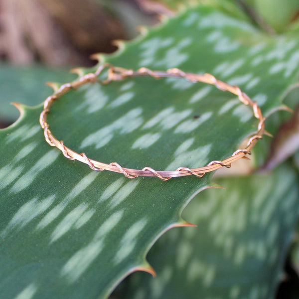 14kt Rose Gold Filled Thin Wire Wrapped Stackable Bracelet  SSwa