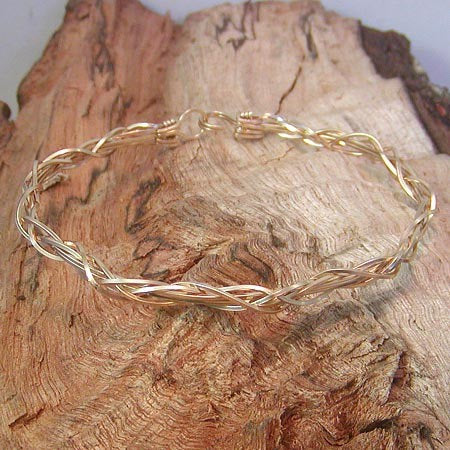 Thin Grapevine 14kt Gold Filled Wire Wrapped Stackable Bracelet