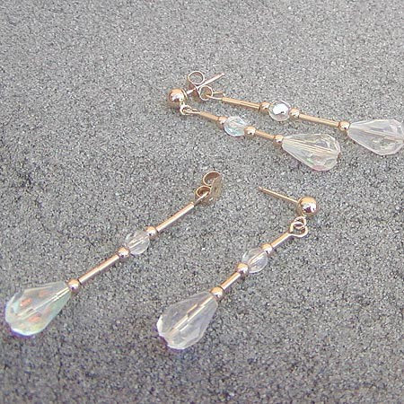 Double Dangle Front-and-Back Crystal Teardrop Earrings