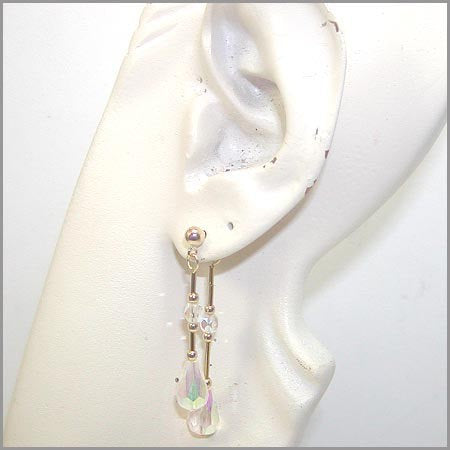 Double Dangle Front-and-Back Crystal Teardrop Earrings