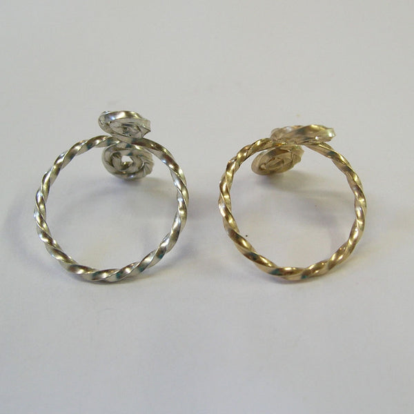 Sterling Silver & 14kt Gold Filled Twist Wire Adjustable Toe Rings - Set of Two