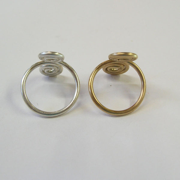 14kt Gold Filled & Sterling Silver Smooth Wire Adjustable Toe Rings - Set of Two