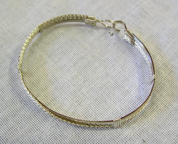 Crossover Sterling Silver Wire Wrapped Bracelet  SSSSTTTT